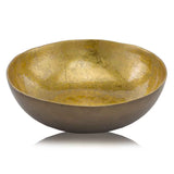 17" Gold and Bronze Aluminum Round Centerpiece Bowl - Homeroots