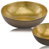 17" Gold and Bronze Aluminum Round Centerpiece Bowl - Homeroots