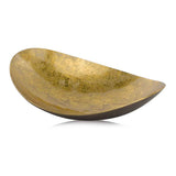 11" Gold and Bronze Aluminum Oval Centerpiece Bowl - Homeroots - Flyclothing LLC
