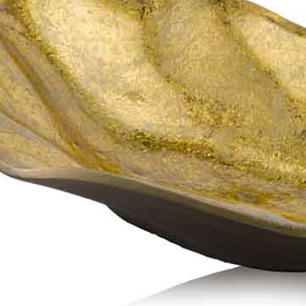 18" Gold Modern Wavy Aluminum Centerpiece Bowl - Homeroots - Flyclothing LLC