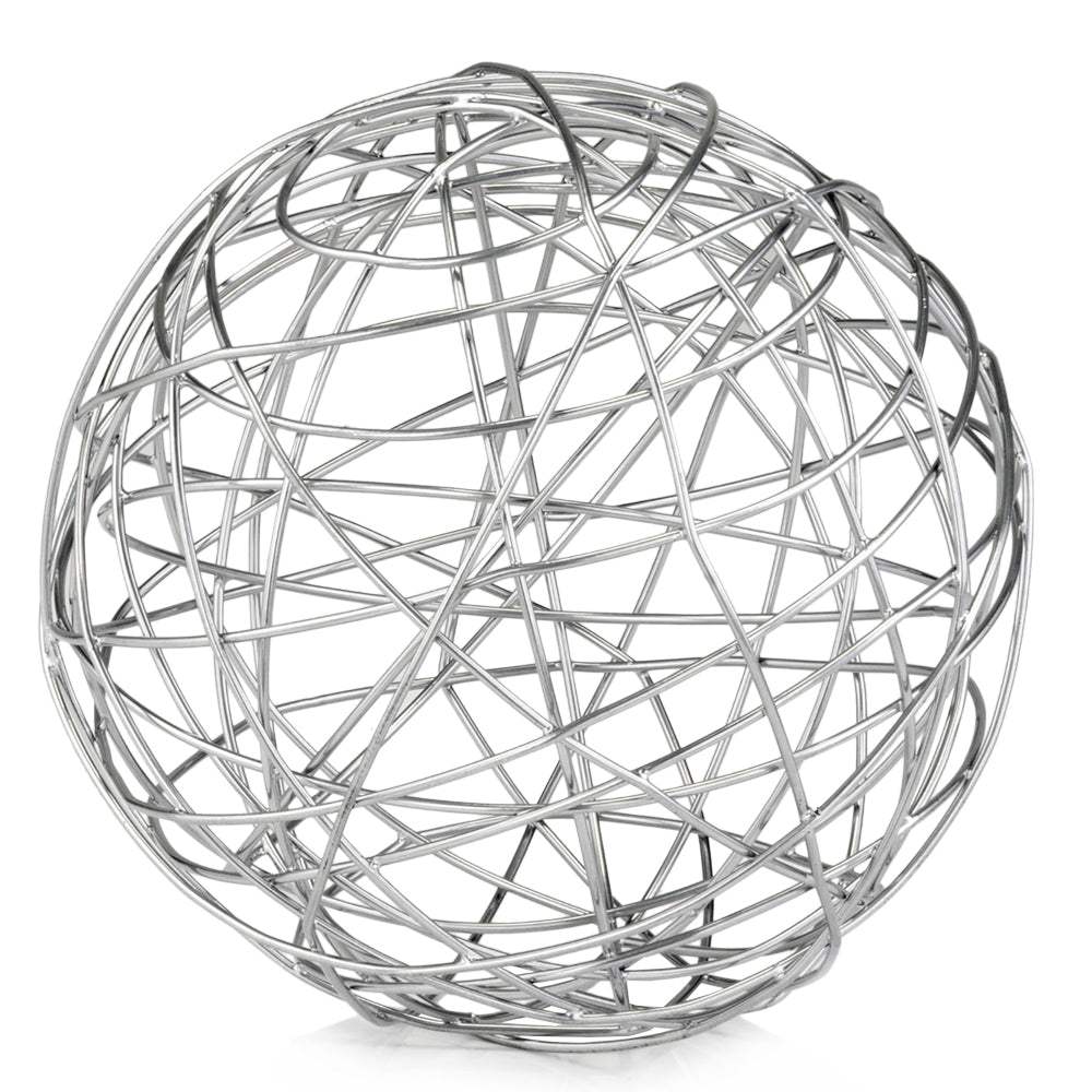 12" X 12" X 12" Silver Extra Large Wire Sphere - Homeroots - Flyclothing LLC
