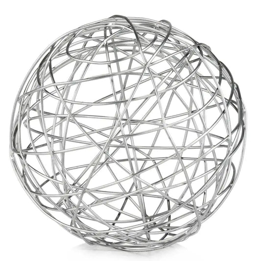 12" X 12" X 12" Silver Extra Large Wire Sphere - Homeroots
