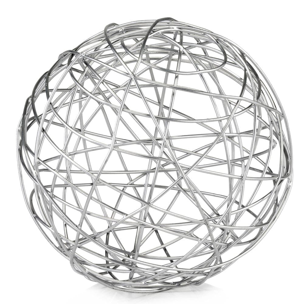 12" X 12" X 12" Silver Extra Large Wire Sphere - Homeroots