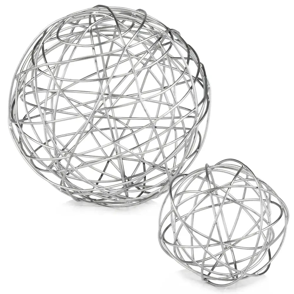 7" X 7" X 7" Silver Large Wire Sphere - Homeroots - Flyclothing LLC