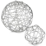 7" X 7" X 7" Silver Large Wire Sphere - Homeroots