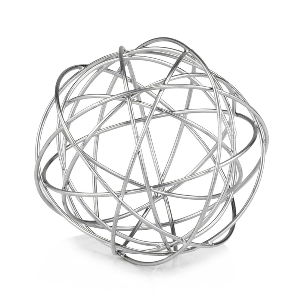 7" X 7" X 7" Silver Large Wire Sphere - Homeroots