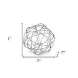 7" X 7" X 7" Silver Large Wire Sphere - Homeroots