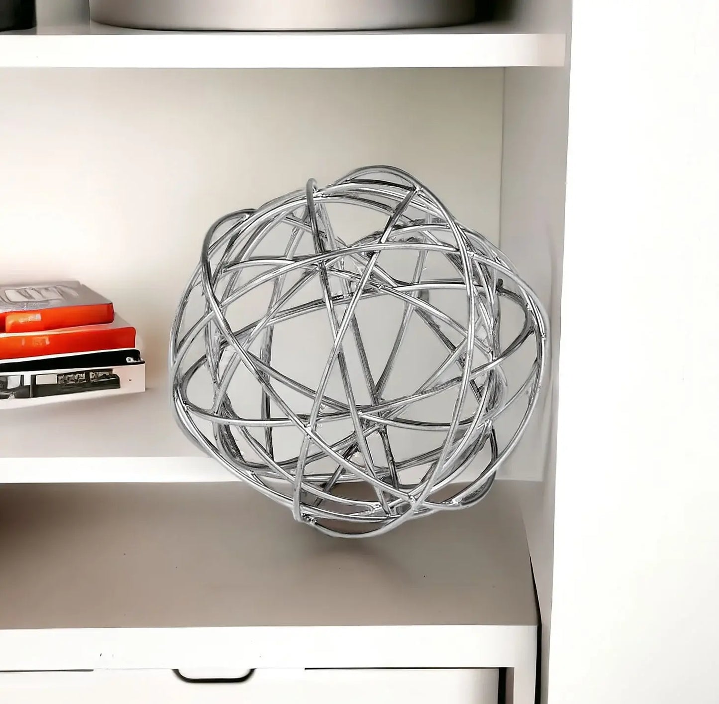 7" X 7" X 7" Silver Large Wire Sphere - Homeroots - Flyclothing LLC