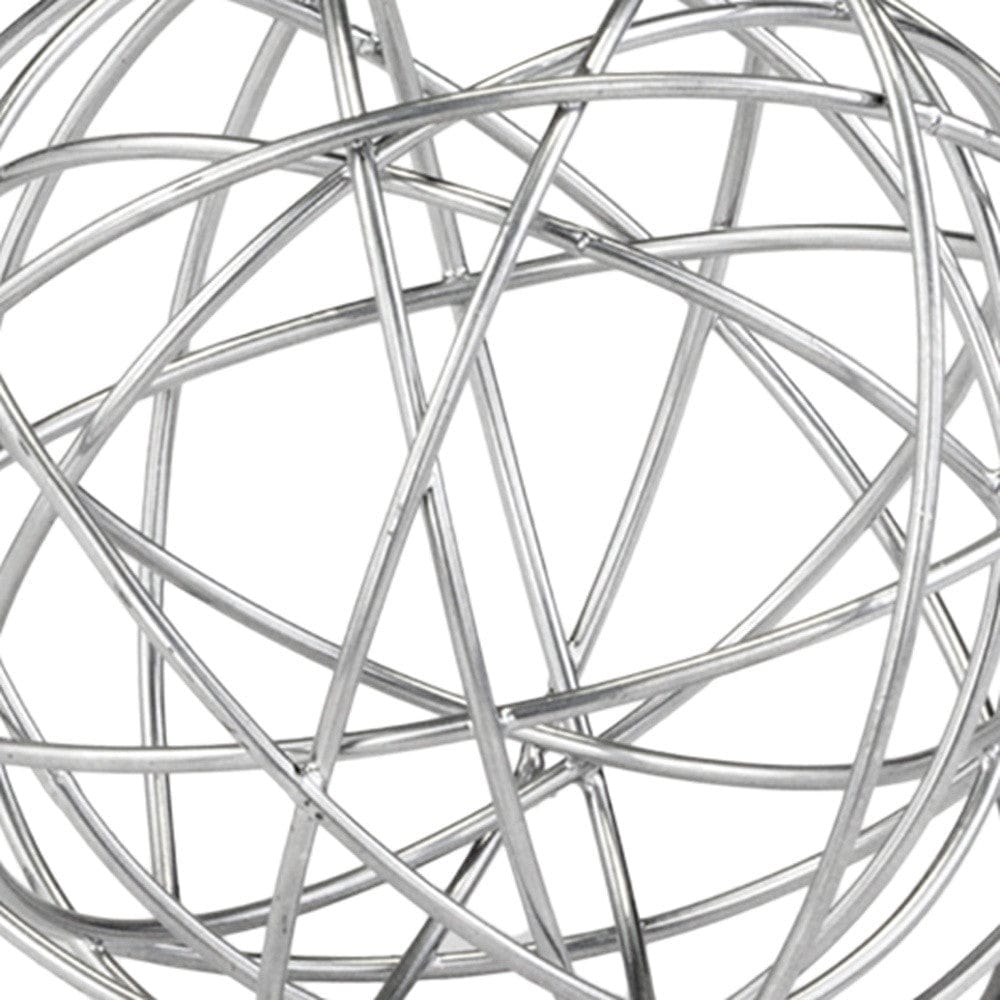 7" X 7" X 7" Silver Large Wire Sphere - Homeroots