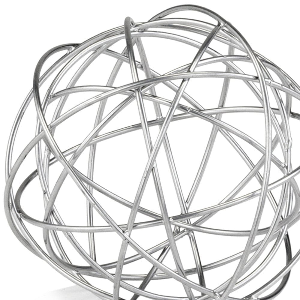 7" X 7" X 7" Silver Large Wire Sphere - Homeroots