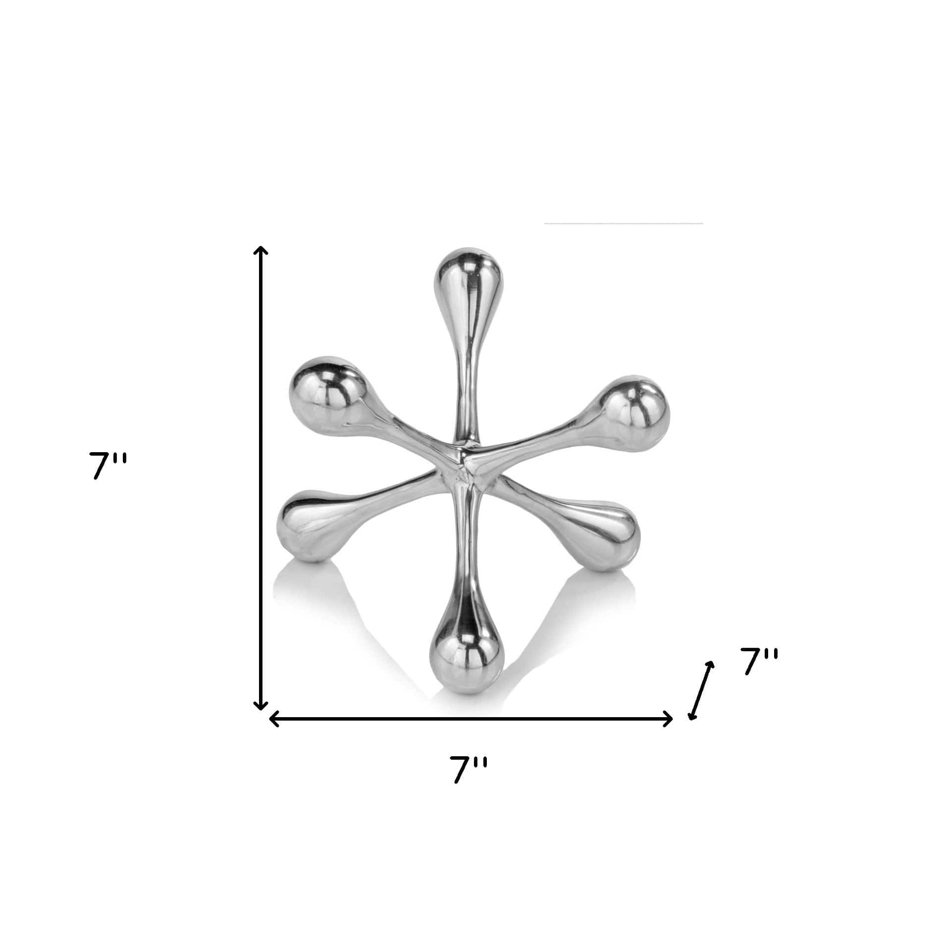 7" Silver Buffed Aluminum Decorative Jack - Homeroots - Flyclothing LLC