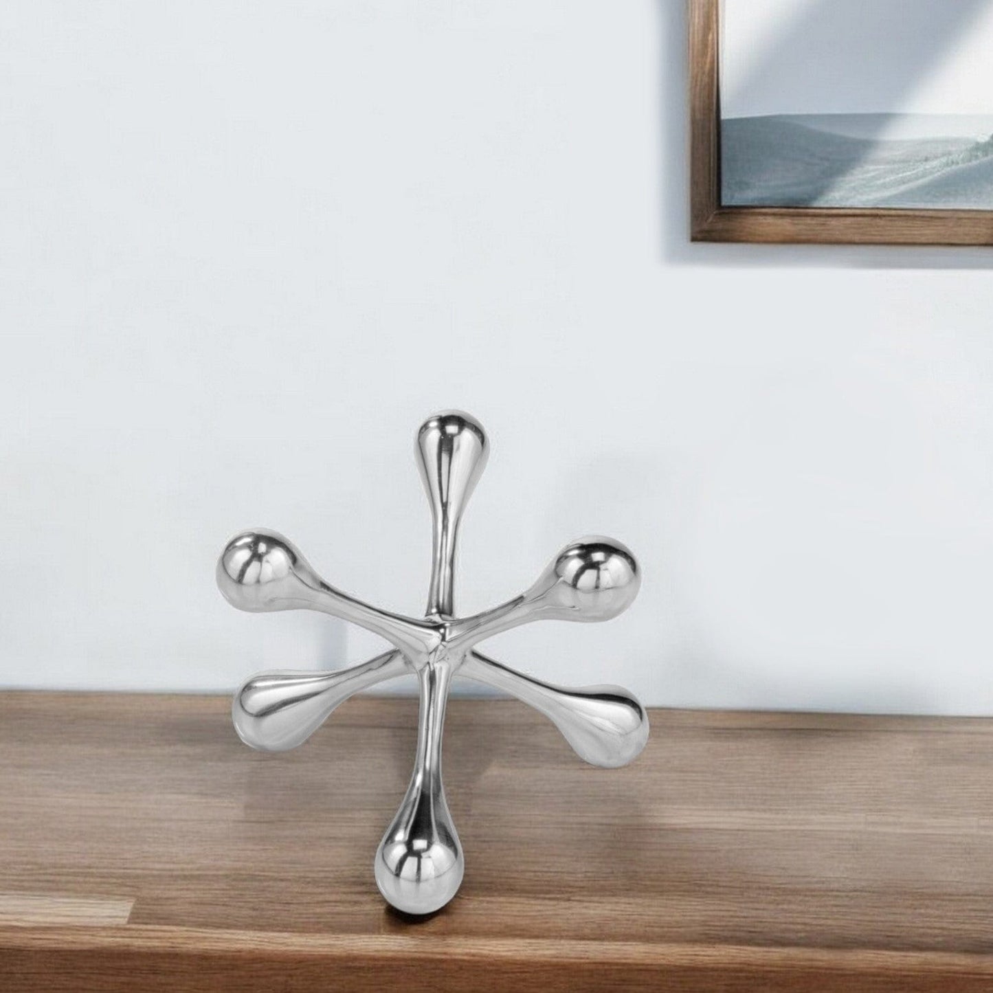 7" Silver Buffed Aluminum Decorative Jack - Homeroots - Flyclothing LLC