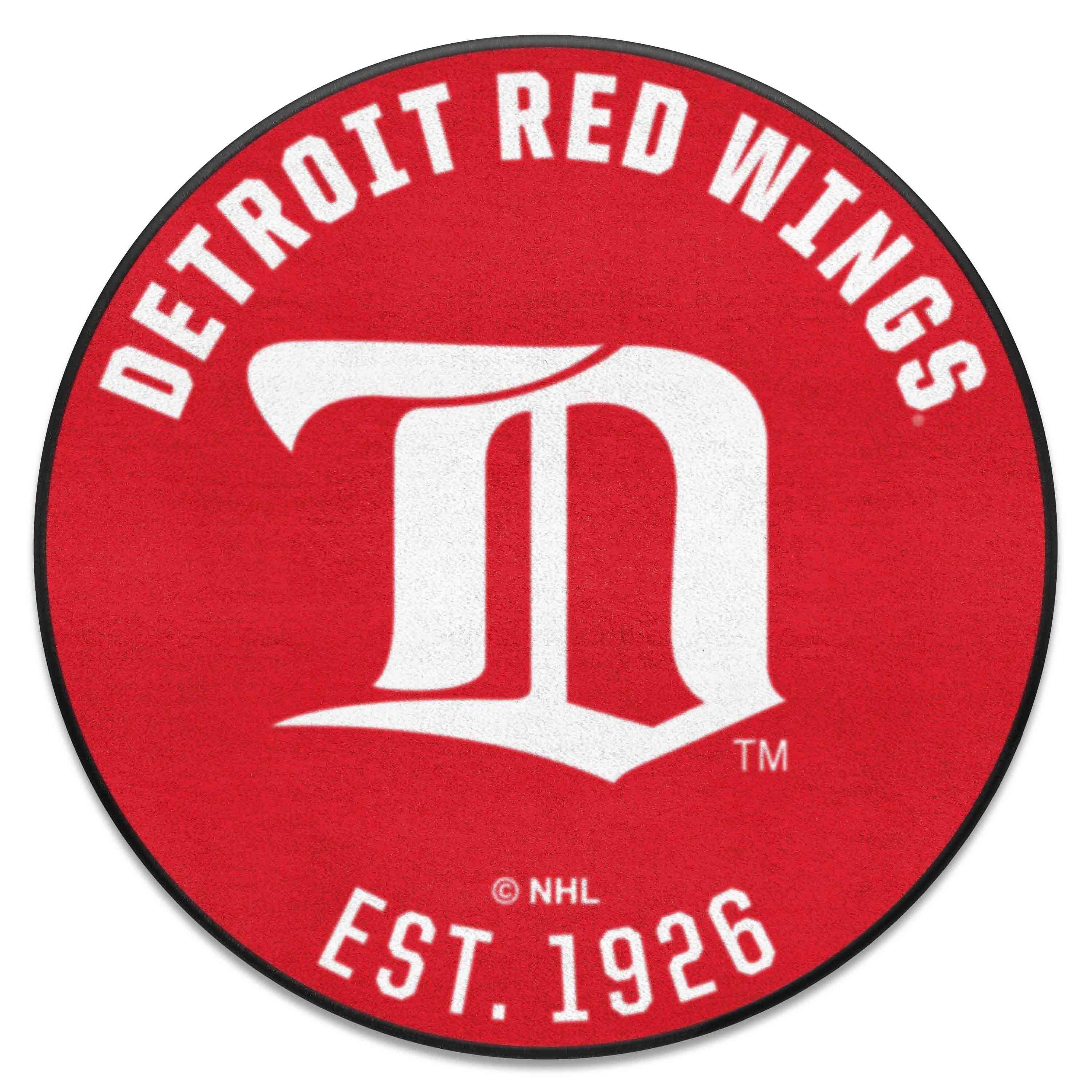 NHLRETRO Detroit Red Wings Roundel Rug - 27in. Diameter - Detroit Red Wings