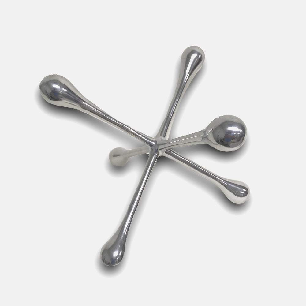 12" Silver Finish Extra Large Decorative Jack - Homeroots - Flyclothing LLC