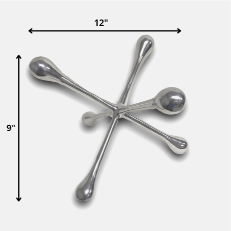 12" Silver Finish Extra Large Decorative Jack - Homeroots - Flyclothing LLC