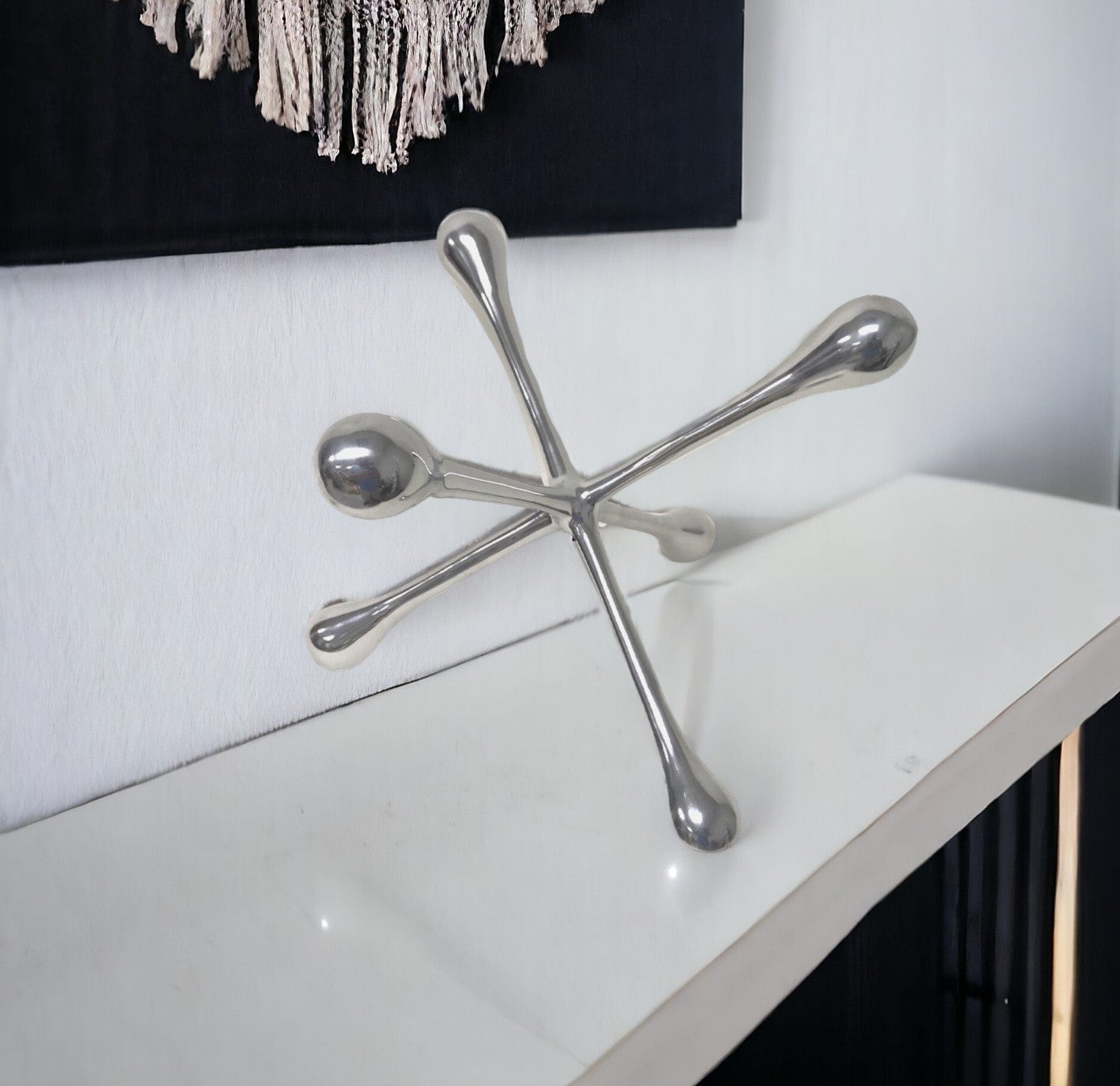 12" Silver Finish Extra Large Decorative Jack - Homeroots - Flyclothing LLC