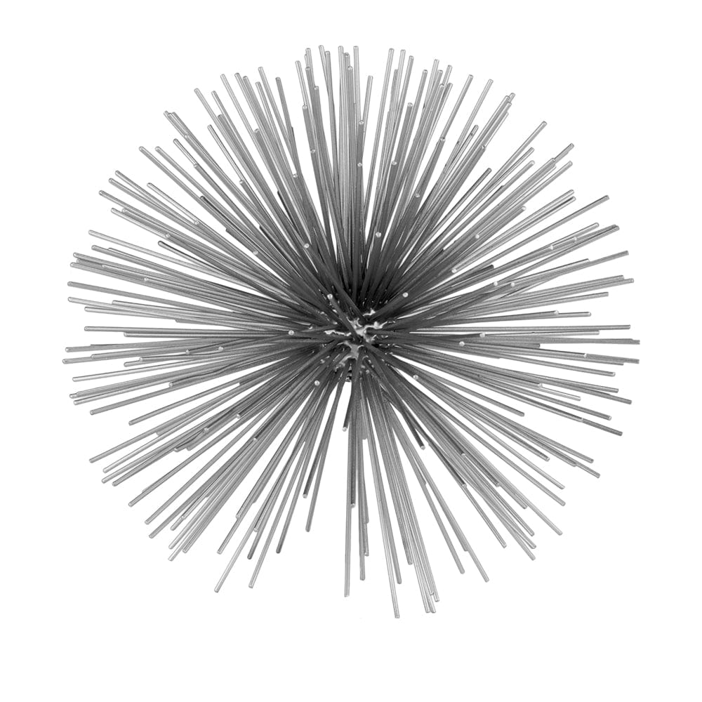 10" Silver Metal Spiky Sphere Tabletop Sculpture - Homeroots - Flyclothing LLC