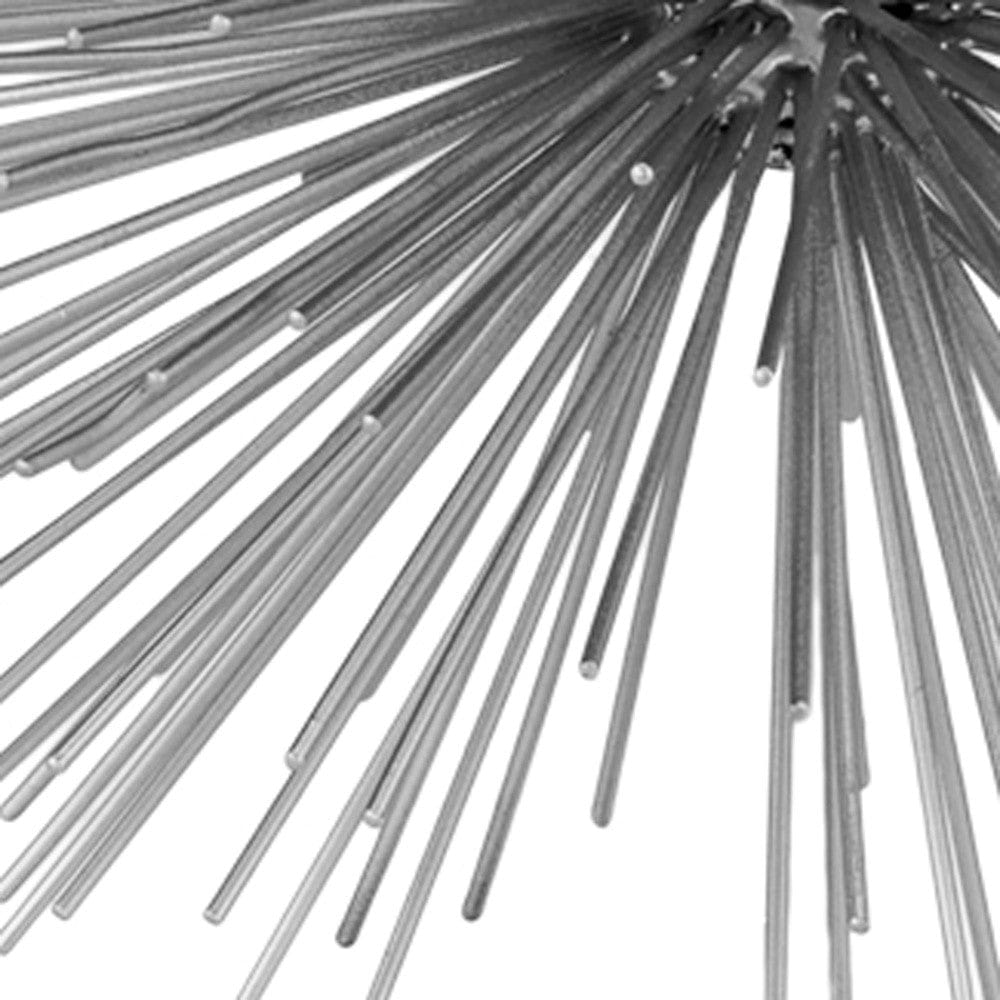 10" Silver Metal Spiky Sphere Tabletop Sculpture - Homeroots - Flyclothing LLC