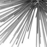 10" Silver Metal Spiky Sphere Tabletop Sculpture - Homeroots