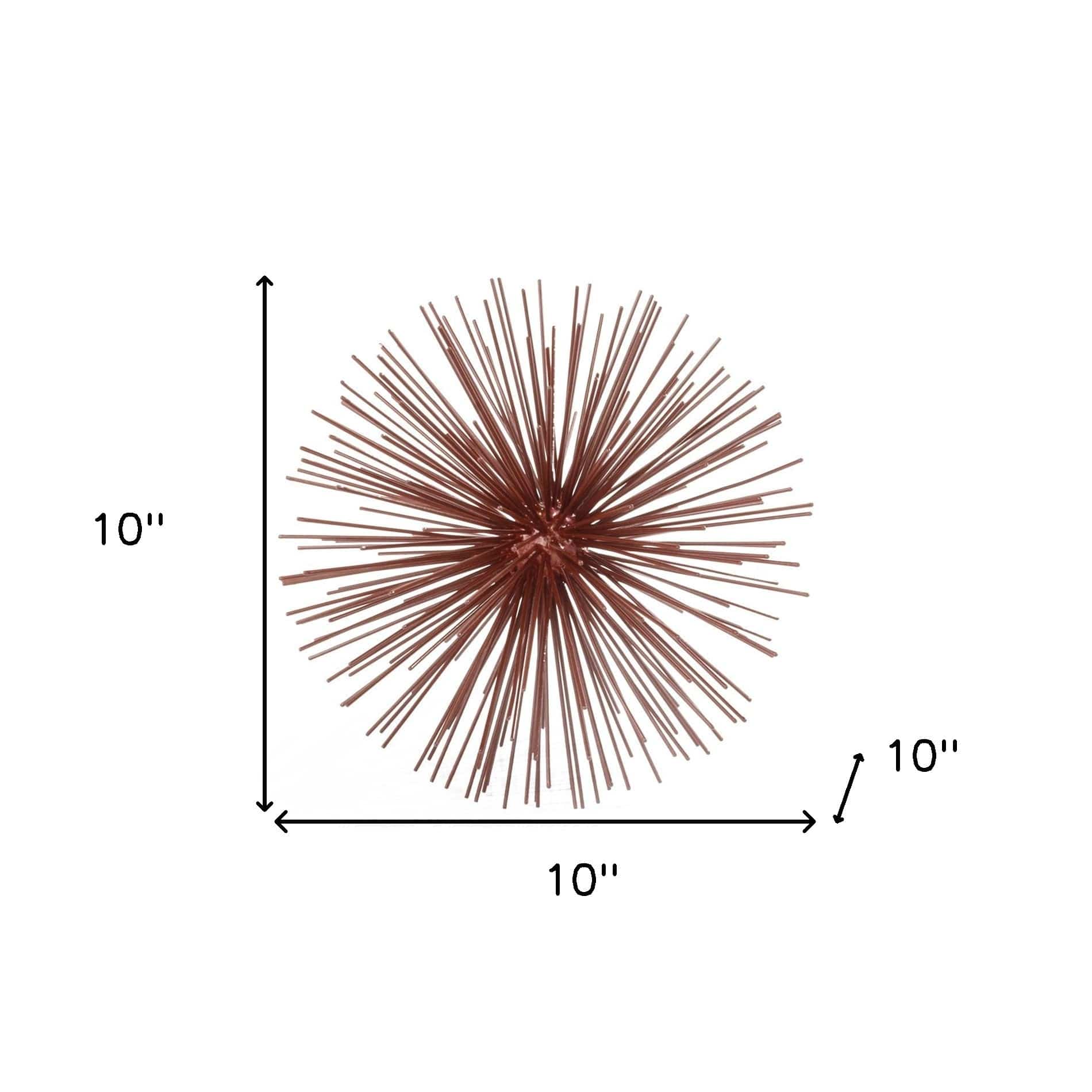 10" X 10" X 10" Red Large Spiked Sphere - Homeroots - Flyclothing LLC