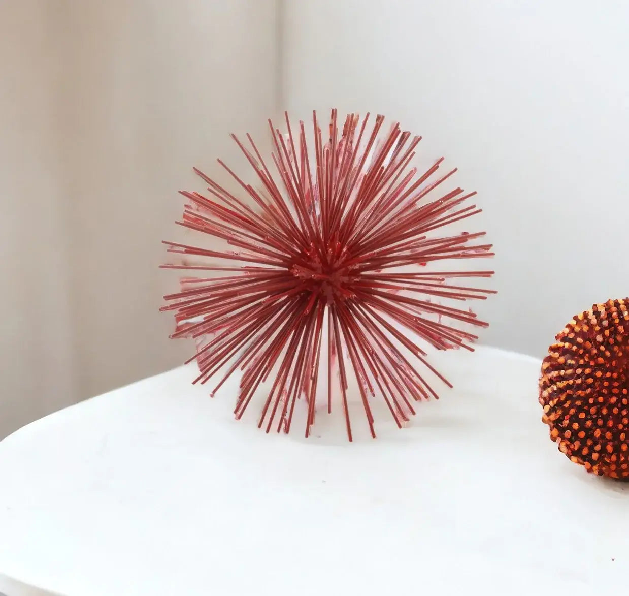 8" X 8" X 8" Red Medium Spiked Sphere - Homeroots - Flyclothing LLC