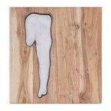 13" X 13" X 1" Silver Natural Wood And Metal Wall Tile - Homeroots - Flyclothing LLC