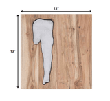 13" X 13" X 1" Silver Natural Wood And Metal Wall Tile - Homeroots - Flyclothing LLC