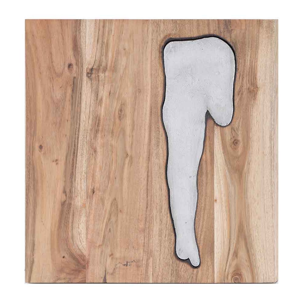 13" X 13" X 1" Silver Natural Wood And Metal Wall Tile - Homeroots - Flyclothing LLC