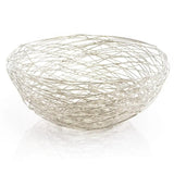 12" Silver Aluminum Abstract Wire Round Centerpiece Bowl - Homeroots