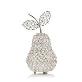 10" Silver and Faux Crystal Decorative Pear Tabletop Sculpture - Homeroots