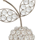 10" Silver and Faux Crystal Decorative Pear Tabletop Sculpture - Homeroots