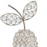 10" Silver and Faux Crystal Decorative Pear Tabletop Sculpture - Homeroots