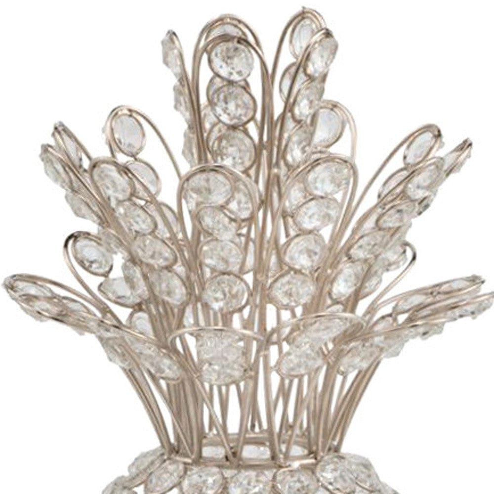 13" Silver Metal Decorative Pineapple - Homeroots