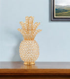 13" Gold and Faux Crystal Pineapple Tabletop Sculpture - Homeroots