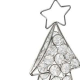 16" Silver Faux Crystal Christmas Figurine - Homeroots