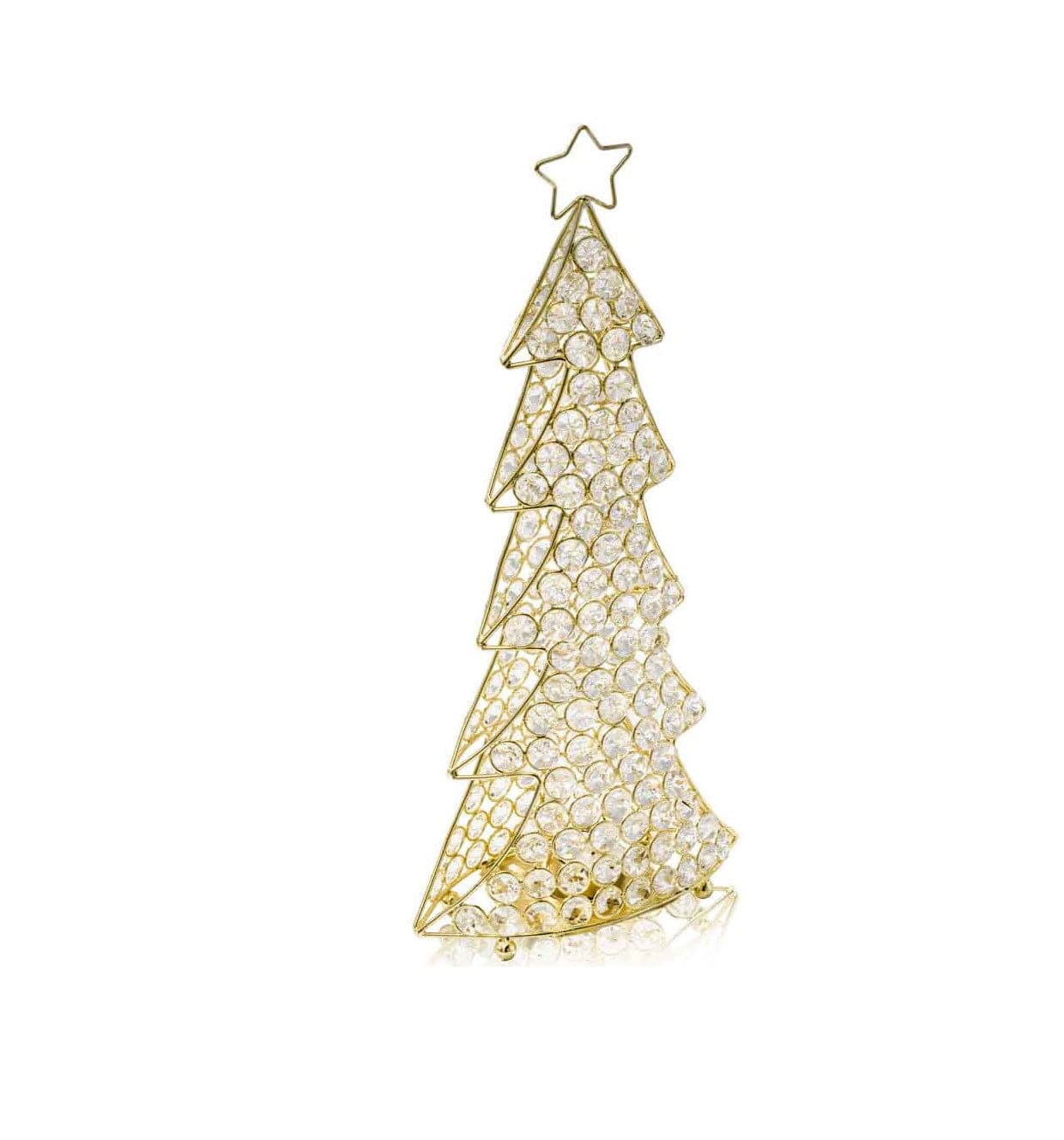 16" Glam Gold And Faux Crystal Christmas Tree - Homeroots - Flyclothing LLC