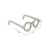 Hammered Silver Metal Eyeglasses Sculpture - Homeroots - Flyclothing LLC