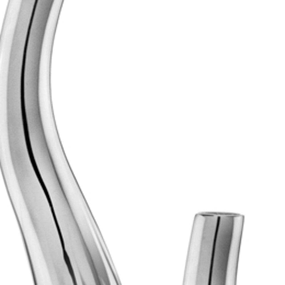 Set of Two Silver Aluminum Squiggly Table Vases - Homeroots - Flyclothing LLC