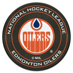 NHLRETRO Edmonton Oilers Hockey Puck Rug - 27in. Diameter - Edmonton Oilers