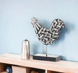 11" Black and Silver Aluminum Tabletop Sculpture - Homeroots