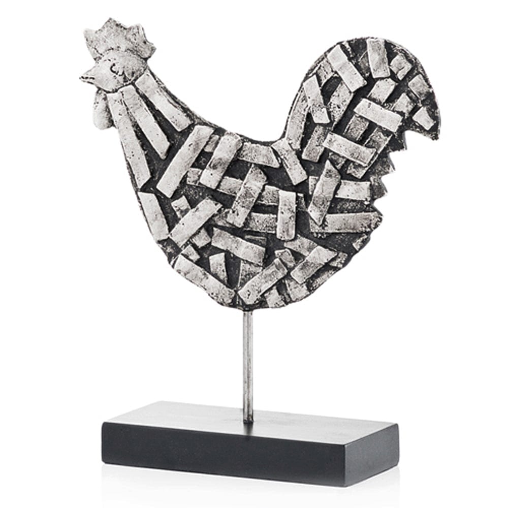 11" Black and Silver Aluminum Tabletop Sculpture - Homeroots