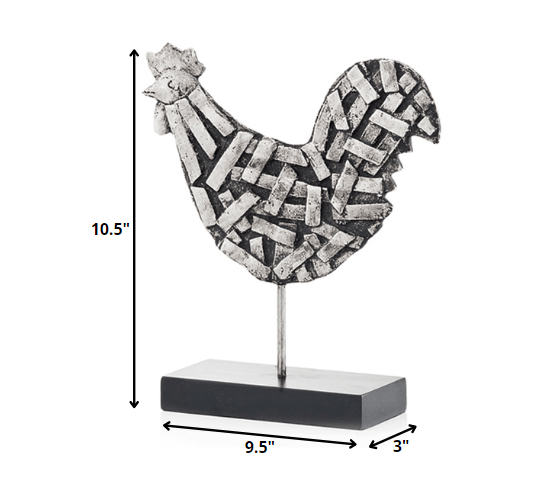 11" Black and Silver Aluminum Tabletop Sculpture - Homeroots - Flyclothing LLC
