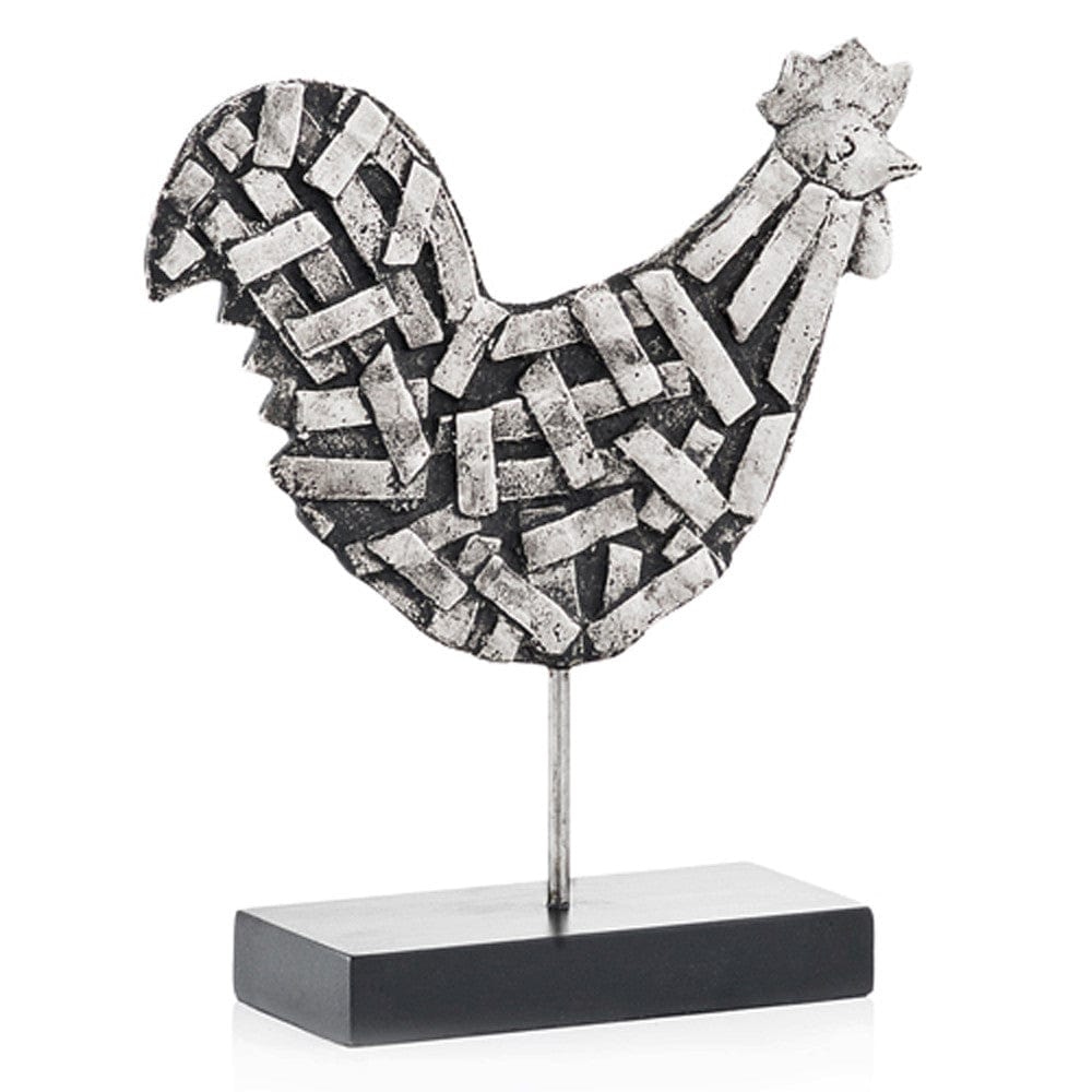 11" Black and Silver Aluminum Tabletop Sculpture - Homeroots