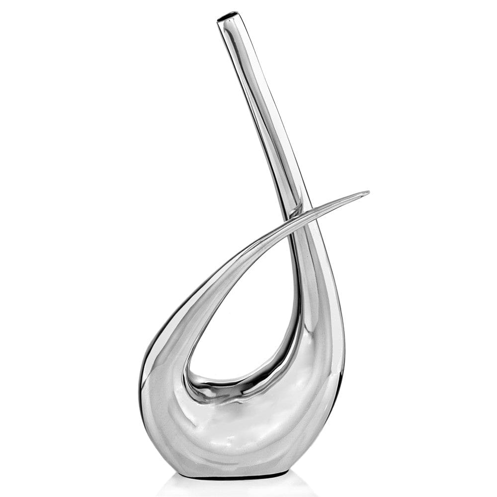 20" Aluminum Silver Modern Abstract Table Vase - Homeroots - Flyclothing LLC