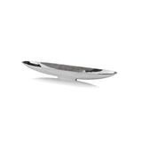 32" Contempo Shiny Silver Long Boat Tray - Homeroots