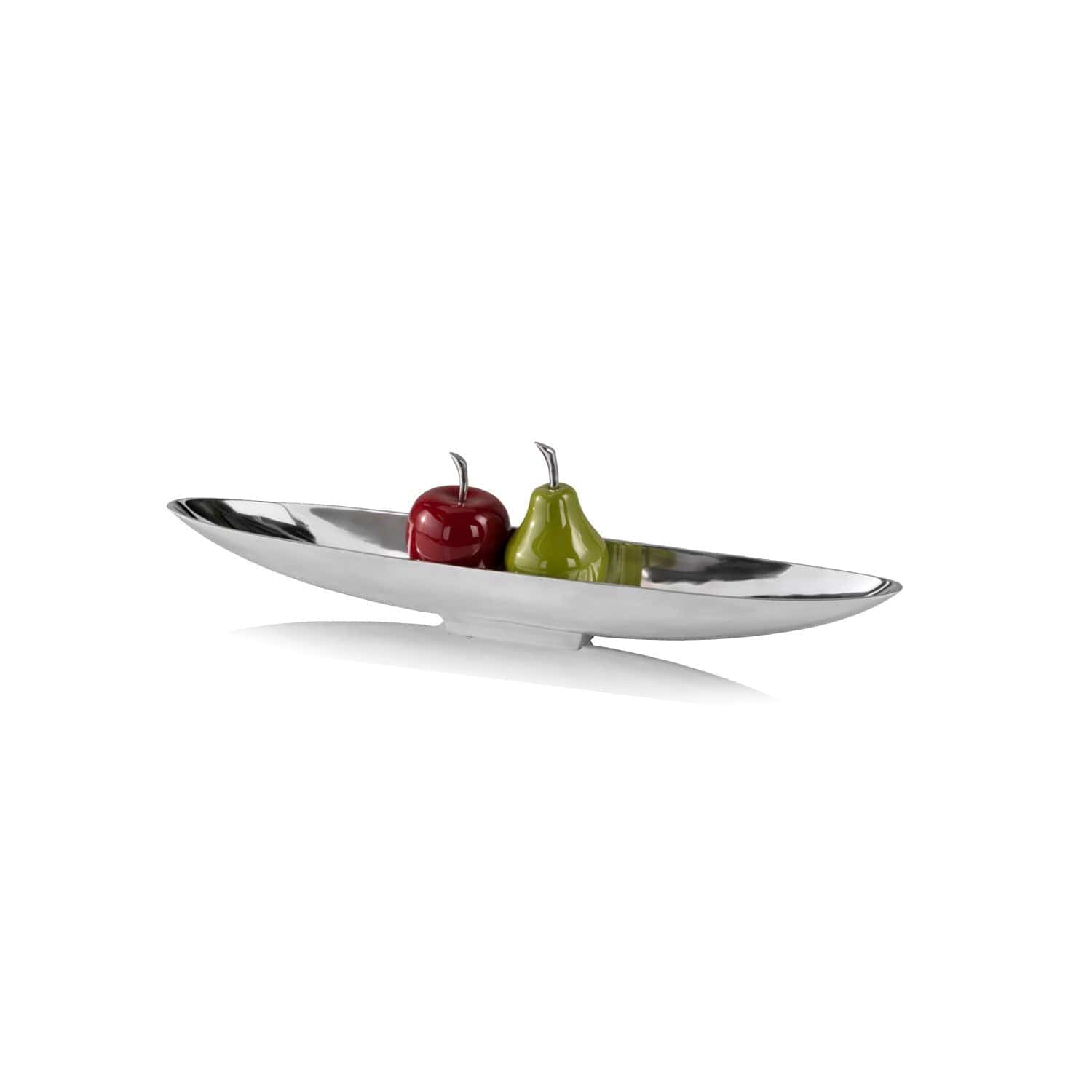 32" Contempo Shiny Silver Long Boat Tray - Homeroots - Flyclothing LLC