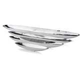 32" Contempo Shiny Silver Long Boat Tray - Homeroots - Flyclothing LLC