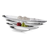 32" Contempo Shiny Silver Long Boat Tray - Homeroots - Flyclothing LLC