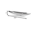 32" Contempo Shiny Silver Long Boat Tray - Homeroots - Flyclothing LLC