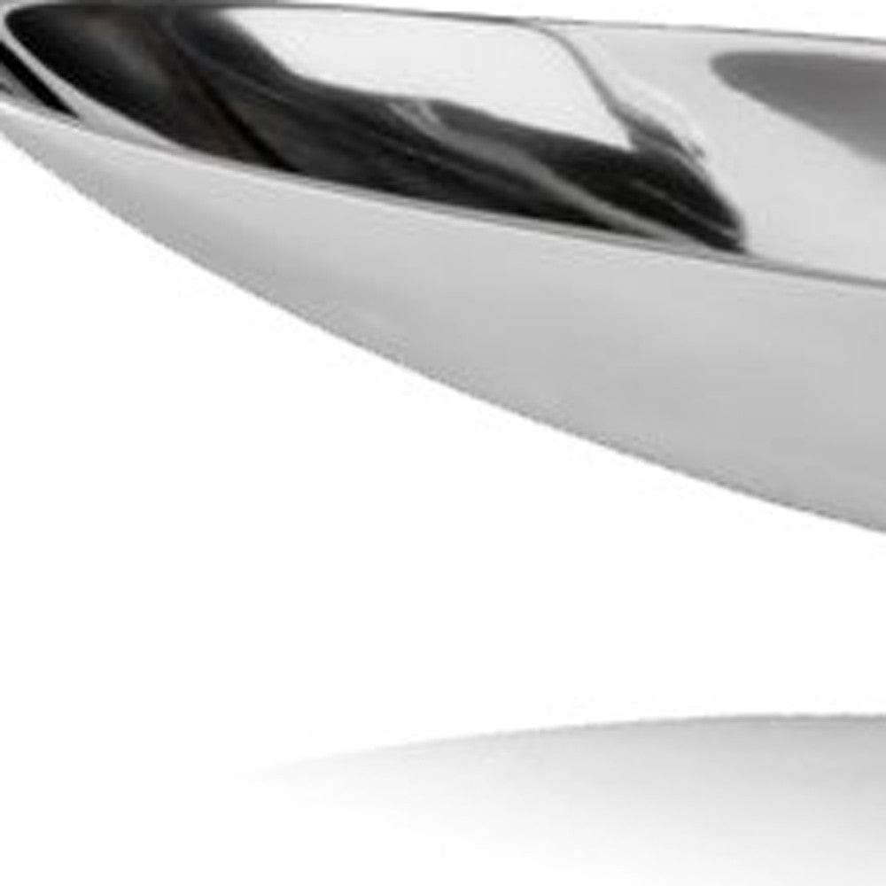 32" Contempo Shiny Silver Long Boat Tray - Homeroots - Flyclothing LLC